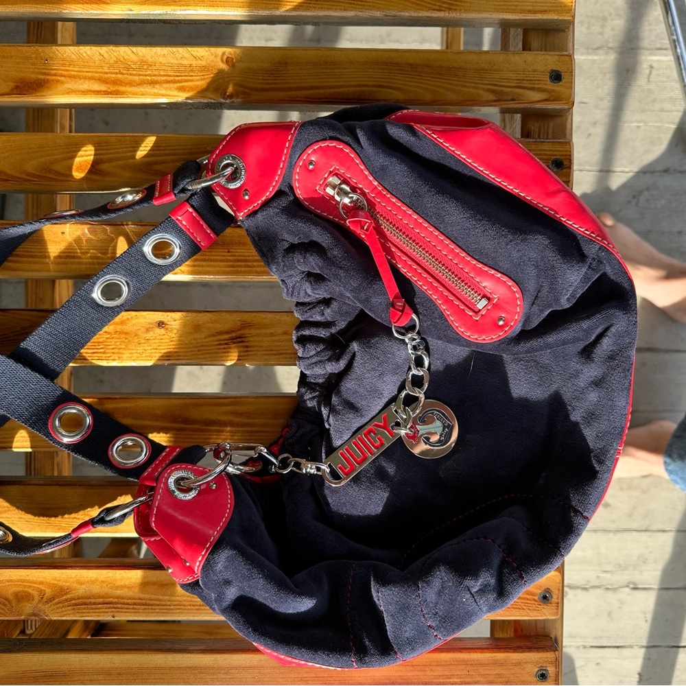 Juicy Couture Blue and Red Hobo Bag